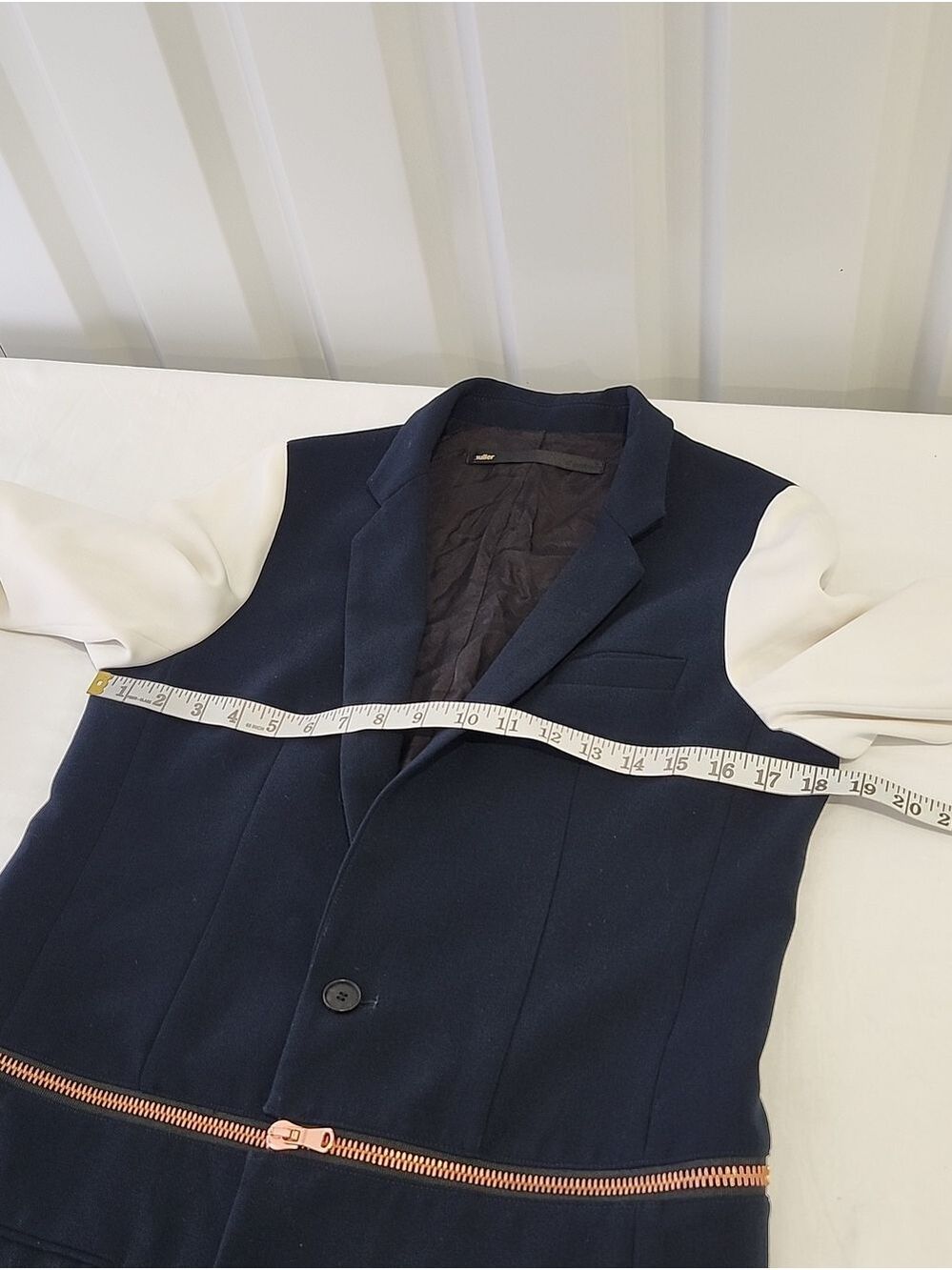 Muller Of Yoshiokubo Navy Convertible Blazer Sz EU38 US6 Tailored Futuristic EUC - Picture 10 of 13